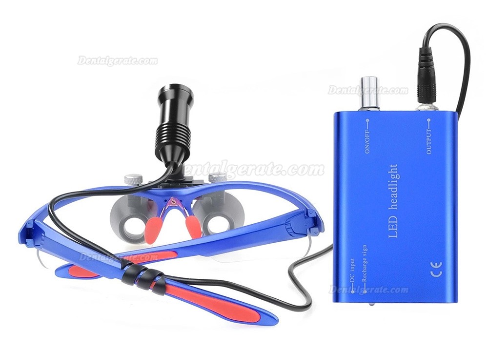 Dental-Binokularlupe 3,5-fach mit 5 W LED-Licht und Filter